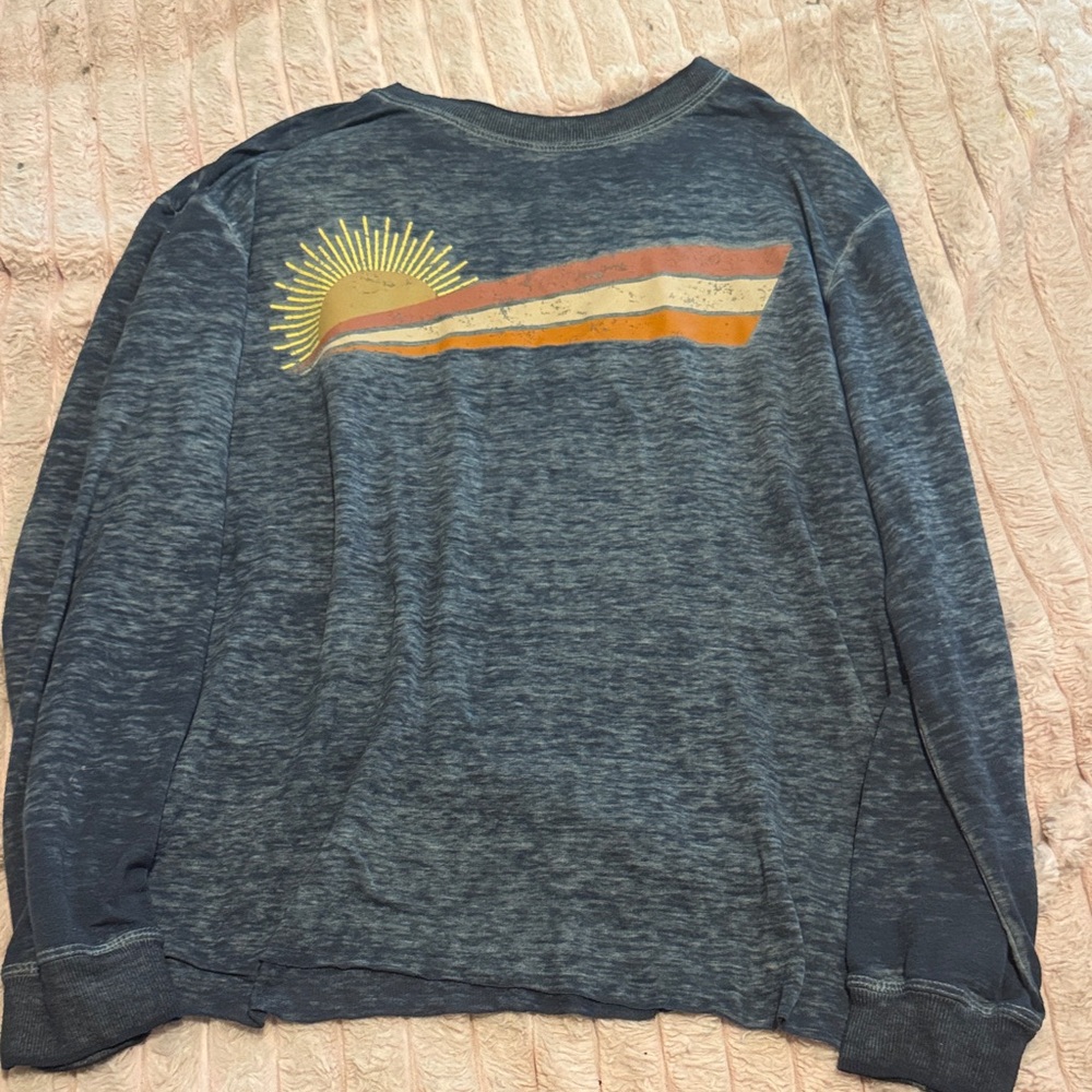 C&C California Navy Sweatshirt with Sunset Logo Detail